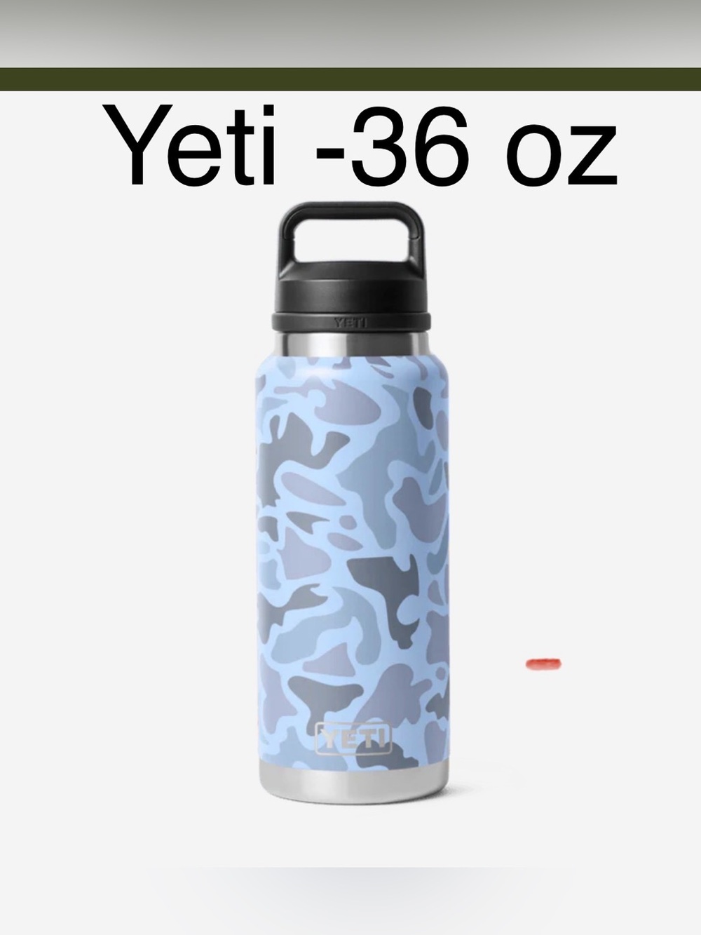 Yeti 36 oz Blue Camo Rambler Bottle with Black Lid